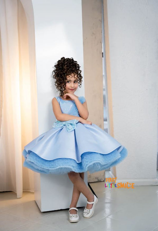 Fluffy Elsa Themed Birthday Party Dress