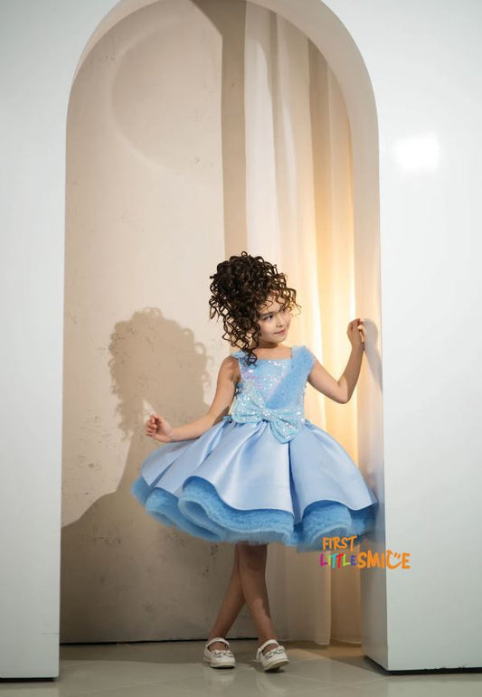 Fluffy Elsa Themed Birthday Party Dress