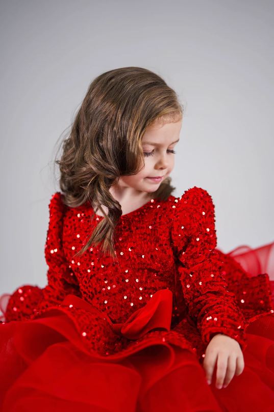 Fluffy Sequin And Beaded Birthday Party Dress