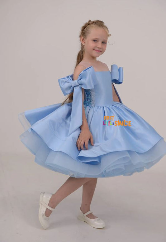 Fluffy Elsa Themed Birthday Party Dress