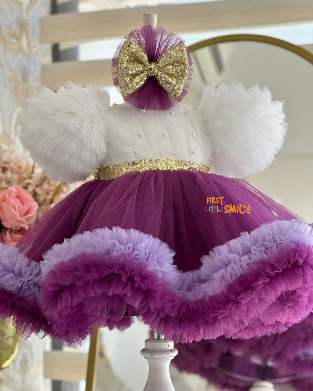 Fluffy Beaded Birthday Party Dress