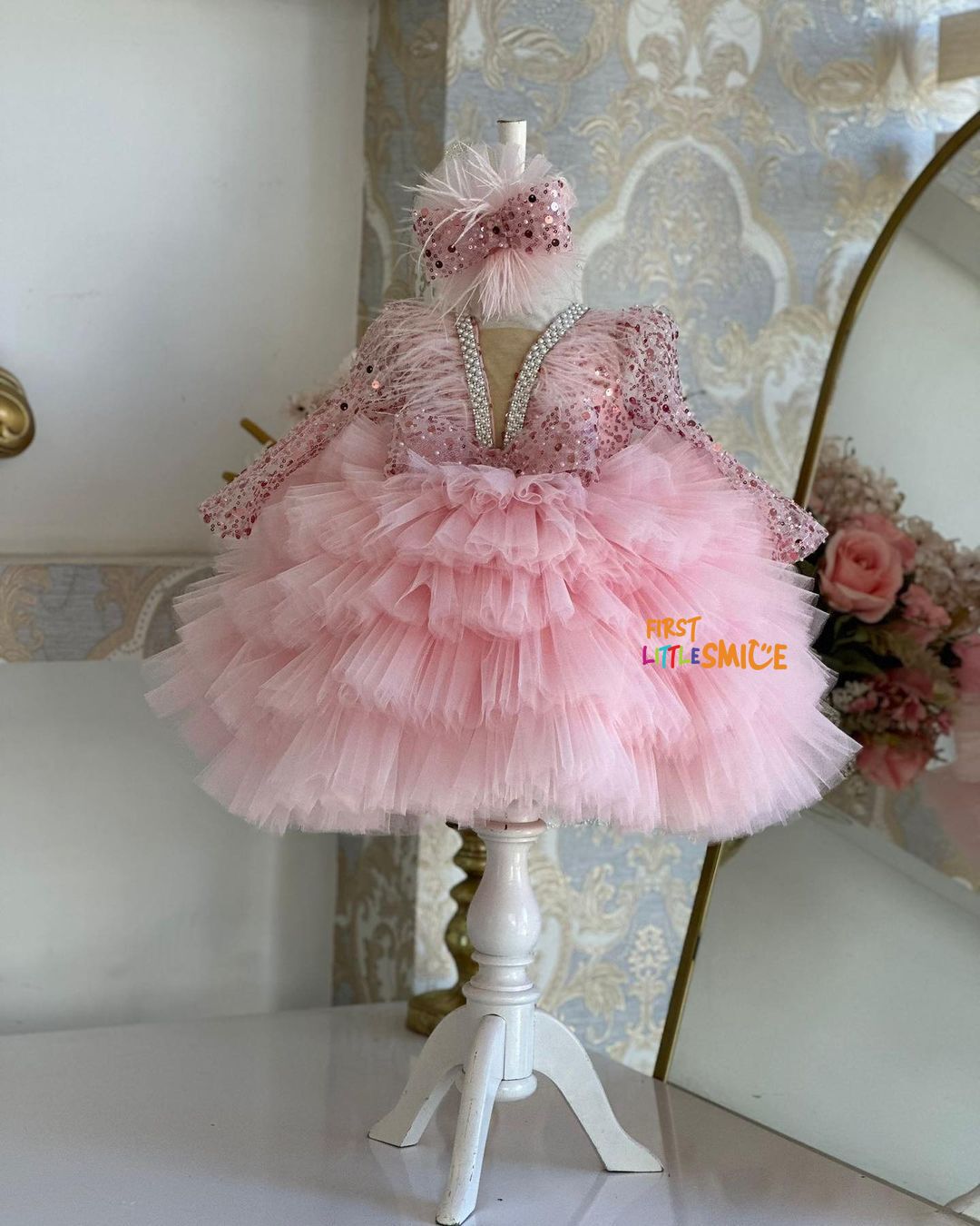 Fluffy Beaded Birthday Party Dress