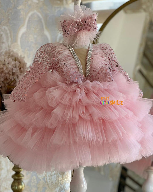 Fluffy Beaded Birthday Party Dress