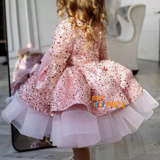 Fluffy Sequin And Beaded Birthday Party Dress