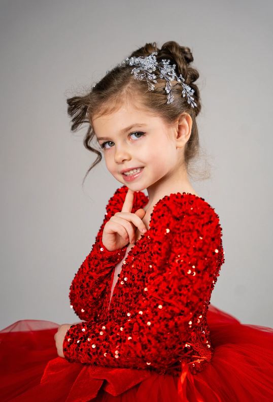 Fluffy Sequin And Beaded Birthday Party Dress