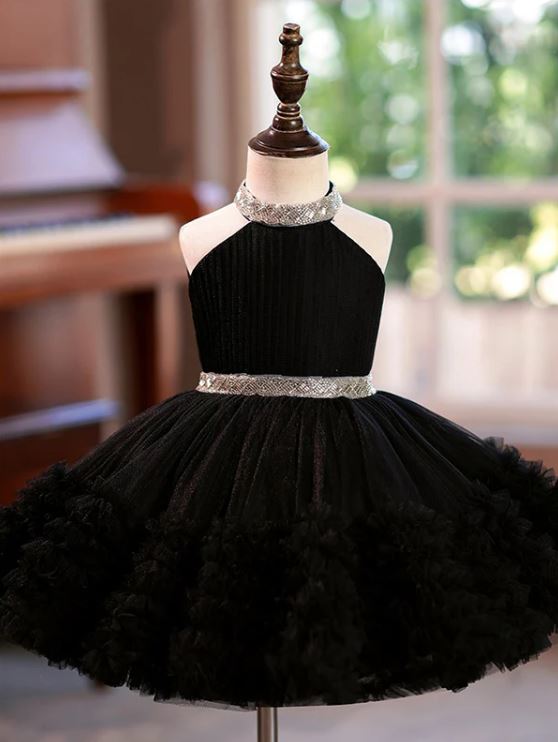 Fluffy Beaded Birthday Party Dress With Trail