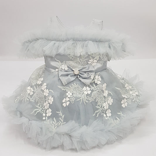 Beautiful Light Grey, Silver Birthday Party Dress