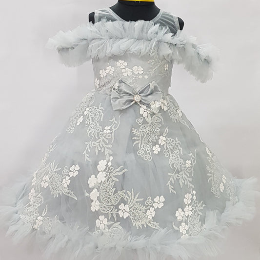 Beautiful Light Grey, Silver Birthday Party Dress