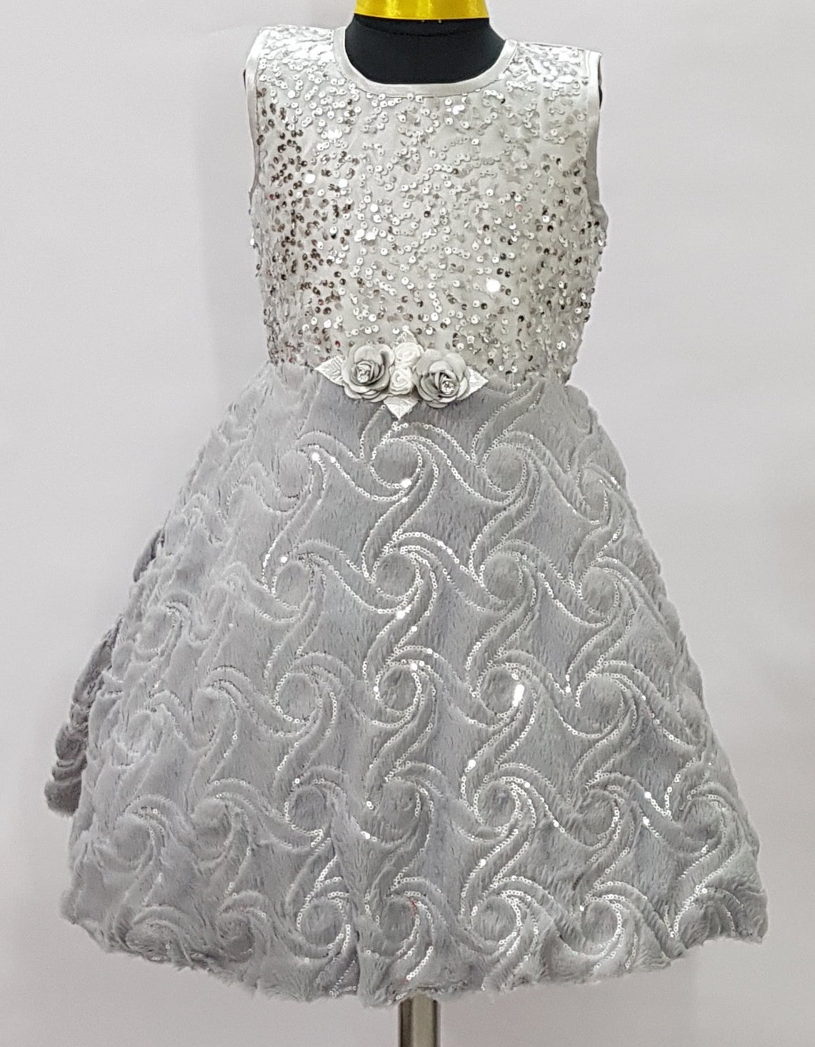 Beautiful Light Grey, Silver Birthday Party Dress With Jacket