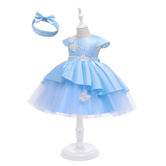 Butterfly Multilayer Fluffy Birthday Party Dress