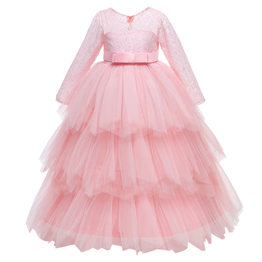 Full Sleeve Full Length Multi Frill Birthday Party Dress